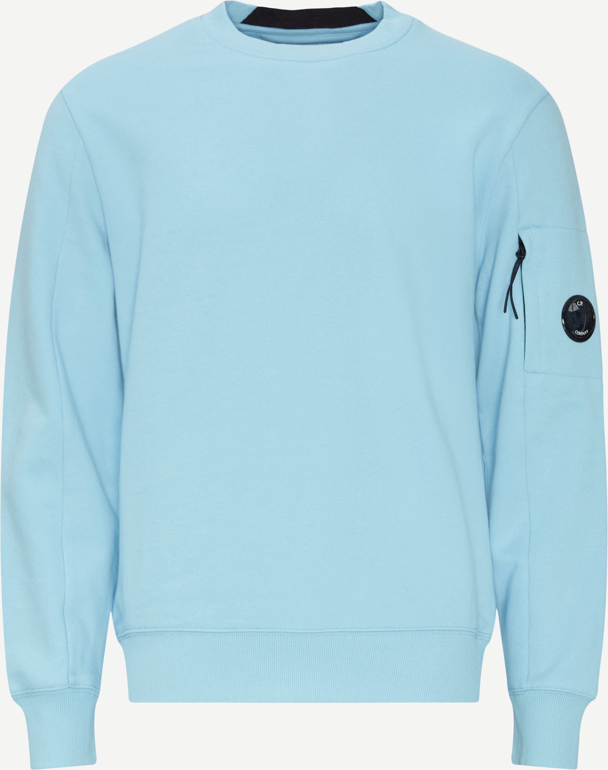Crew Neck Diagonal Raised Fleece Sweatshirt - Sweatshirts - Regular fit - Blå